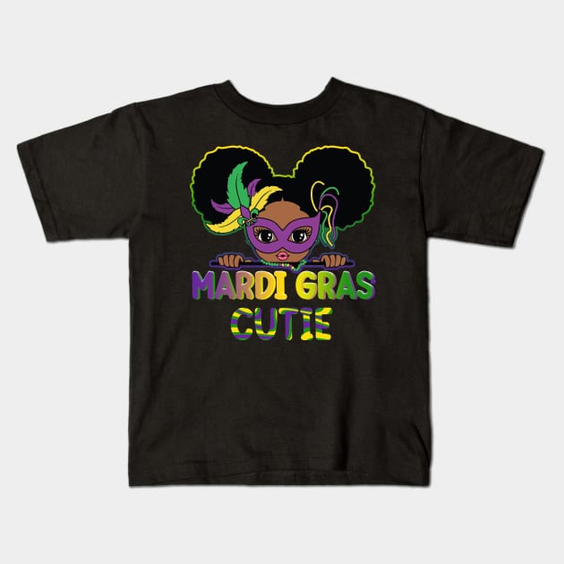 Mardi Gras cutie tee Happy Mardi Gras Little Miss Mardi Gras top kids Mardi Gras Kids T-Shirt by Audell Richardson